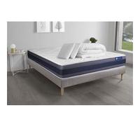 Pack Prêt A Dormir Matelas Latex + Memoire De Forme Actilatex Morpho 140x190 Cm + Sommier Kit Gris + 2 Oreillers + Couette