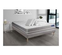 Pack prêt à dormir matelas Latex + mémoire de forme ACTILATEX TOUCH 160x200 cm + sommier KIT gris + 2 oreillers + couette