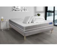 Pack prêt à dormir matelas Latex + mémoire de forme ACTILATEX TOUCH 160x200 cm + sommier KIT gris + 2 oreillers + couette