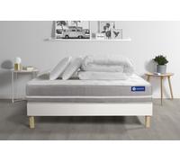 Pack prêt à dormir matelas Latex + mémoire de forme ACTILATEX TOUCH 200x200 cm + sommier KIT blanc + 2 oreillers + couette