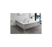 Pack prêt à dormir matelas Latex + mémoire de forme ACTILATEX TOUCH 200x200 cm + sommier KIT gris + 2 oreillers + couette