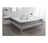 Pack Prêt A Dormir Matelas Latex + Memoire De Forme Actilatex Zen 140x200 Cm + Sommier Kit Gris + 2 Oreillers + Couette