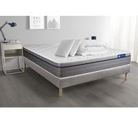 Ensemble matelas et sommier Actisom Pack prêt à dormir matelas Latex + Mémoire de forme ACTILATEX ZEN 160x200 cm + sommier KIT gris + 2 oreillers + couette