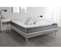 Ensemble matelas et sommier Actisom Pack prêt à dormir matelas Latex + Mémoire de forme ACTILATEX ZEN 160x200 cm + sommier KIT gris + 2 oreillers + couette