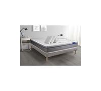 Pack prêt à dormir matelas Latex + Mémoire de forme ACTILATEX ZEN 200x200 cm + sommier KIT gris + 2 oreillers + couette