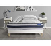 Pack prêt à dormir matelas Mémoire de forme ACTIMEMO ERGO 160x200 cm Maxi épaisseur + sommier KIT blanc + 2oreillers +couette
