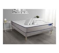 Pack prêt a dormir matelas Memoire de forme ACTIMEMO FORM 140x200 cm 5zones confort + sommier KIT gris + 2 oreillers+couette
