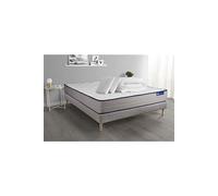 Pack prêt a dormir matelas Memoire de forme ACTIMEMO FORM 140x200 cm 5zones confort + sommier KIT gris + 2 oreillers+couette