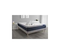 Pack prêt a dormir matelas Memoire de forme ACTIMEMO MAX 140x200 cm Maxi epaisseur + sommier KIT gris + 2 oreillers +couette