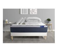 Pack Prêt A Dormir Matelas Memoire De Forme Actimemo Max 180x200 Cm Maxi Epaisseur + Sommier Kit Blanc + 2 Oreillers +Couette