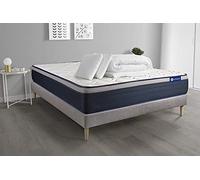 Pack prêt à Dormir Matelas Mémoire de Forme ACTIMEMO Max 200x200 cm Maxi épaisseur + sommier KIT Gris + 2 oreillers +Couette - Epaisseur : 26 cm - Confort : Ferme