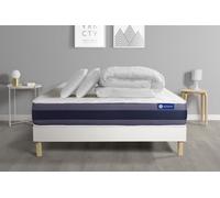 Pack Prêt A Dormir Matelas Memoire De Forme Actimemo Morpho 140x190 5zones Confort + Sommier Kit Blanc + 2 Oreillers +Couette