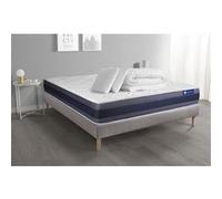 Pack prêt à dormir matelas Mémoire de forme ACTIMEMO MORPHO 200x200 5zones confort + sommier KIT gris + 2 oreillers +couette G