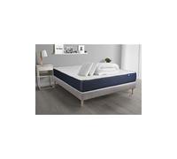 Pack prêt à dormir matelas Mémoire de forme ACTIMEMO SLEEP 200x200 5zones confort + sommier KIT gris + 2 oreillers + couette G