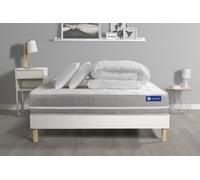 Pack Prêt A Dormir Matelas Memoire De Forme Actimemo Touch 140x190 3zones Confort + Sommier Kit Blanc + 2 Oreillers + Couette
