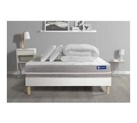 Pack Prêt A Dormir Matelas Memoire De Forme Actimemo Touch 140x200 3zones Confort + Sommier Kit Blanc + 2 Oreillers + Couette