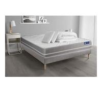Pack Prêt A Dormir Matelas Memoire De Forme Actimemo Touch 180x200 3zones Confort + Sommier Kit Gris + 2 Oreillers + Couette