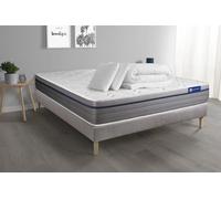 Pack Prêt A Dormir Matelas Memoire De Forme Actimemo Zen 140x190 7zones De Confort + Sommier Kit Gris + 2 Oreillers +Couette