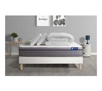 Pack prêt à dormir matelas Mémoire de forme ACTIMEMO ZEN 140x200 7zones de confort + sommier KIT blanc + 2 oreillers +couette G