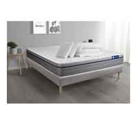 Pack Prêt A Dormir Matelas Memoire De Forme Actimemo Zen 140x200 7zones De Confort + Sommier Kit Gris + 2 Oreillers +Couette