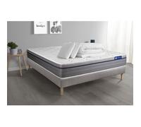 Pack Prêt A Dormir Matelas Memoire De Forme Actimemo Zen 180x200 7zones De Confort + Sommier Kit Gris + 2 Oreillers +Couette