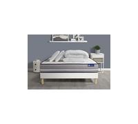 Pack prêt à dormir matelas Ressorts ensachés ACTIFLEX PUR 200x200 3zones de confort + sommier KIT blanc + 2 oreillers+couette