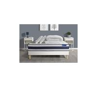Pack Prêt A Dormir Matelas Ressorts Ensaches + Memoire De Forme Actiflex Ergo 200x200 + Sommier Kit Blanc +2oreillers+Couette