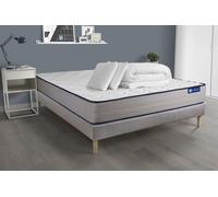 Pack Prêt A Dormir Matelas Ressorts Ensaches + Memoire De Forme Actiflex Form 140x190 + Sommier Kit Gris +2oreillers+Couette