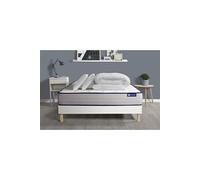 Pack prêt a dormir matelas Ressorts ensaches + Memoire de forme ACTIFLEX FORM 180x200 + sommier KIT blanc +2oreillers+couette