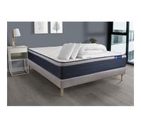 Pack prêt a dormir matelas Ressorts ensaches+Memoire de forme ACTIFLEX MAX 160x200cm + sommier KIT gris + 2oreillers+couette