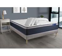 Pack prêt a dormir matelas Ressorts ensaches+Memoire de forme ACTIFLEX MAX 200x200cm + sommier KIT gris + 2oreillers+couette