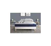 Pack prêt à dormir matelas Ressorts ensachés+Mémoire de forme ACTIFLEX MORPHO 200x200 + sommier KIT blanc +2oreillers+couette
