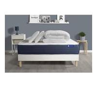 Pack prêt à dormir matelas Ressorts ensachés + Mémoire de forme ACTIFLEX SLEEP 140x190 + sommier KIT blanc +2oreillers+couette