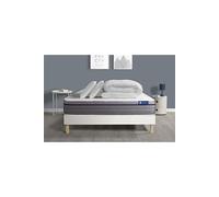 Pack prêt à dormir matelas Ressorts ensachés+Mémoire de forme ACTIFLEX ZEN 160x200 + sommier KIT blanc + 2 oreillers +couette G
