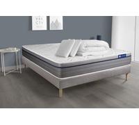 Pack Prêt A Dormir Matelas Ressorts Ensaches+Memoire De Forme Actiflex Zen 180x200 + Sommier Kit Gris + 2 Oreillers +Couette