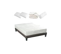 Pack Prêt à dormir PARIS 140x190 cm - Matelas Mémoire de forme + Sommier + Accessoires