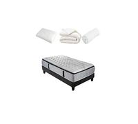 Pack Prêt à dormir PHIGALIE 90x190 cm - Matelas Ressorts ensachés + Sommier + Accessoires