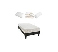 OLYMPE LITERIE - Pack Prêt à dormir POSEIDON 90x190 cm - Matelas Mémoire de forme + Sommier + Accessoires