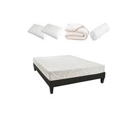 - Pack Prêt à dormir POSEIDON 90x190 cm - Matelas Mémoire de forme + Sommier + Accessoires