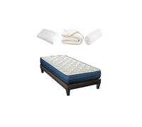 Pack Prêt à dormir QUINCONCES 90x190 cm - Matelas Mémoire de forme + Sommier + Accessoires
