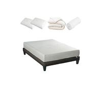 - Pack Prêt à dormir SENSITIVE 140x200 cm - Matelas Mémoire de forme + Sommier + Accessoires