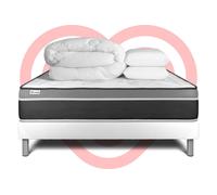 Pack Prêt A Dormir Vital Care 140 X 190 Cm Sommier Kit Blanc