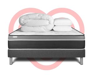 Pack prêt a dormir VITAL CARE 180 x 200 cm sommier Kit gris