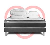 Pack Prêt A Dormir Vital Care 200 X 200 Cm Sommier Kit Gris