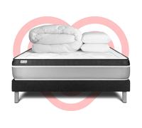 Pack Prêt A Dormir Vital Ergo 180 X 200 Cm Sommier Kit Noir