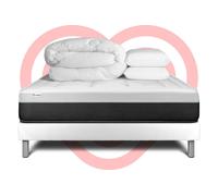 Pack prêt à dormir 160 x 200 cm Ressorts ensachés et Mémoire de forme VITAL FORM - 22 cm - Ferme - sommier kit Blanc