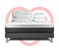Pack prêt a dormir VITAL SOFT 200 x 200 cm sommier Kit gris