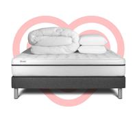 Pack Prêt A Dormir Vital Spa 140 X 200 Cm Sommier Kit Gris