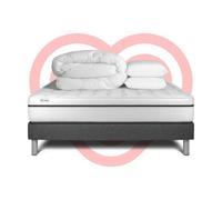 Pack lit complet 200x200 cm - Matelas + Sommier Gris (en kit) + 2 oreillers + Couette - Vital Spa Gris