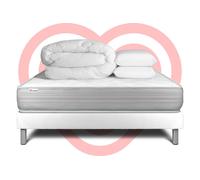 Pack Prêt A Dormir Vitalmemo 140 X 200 Cm Sommier Kit Blanc